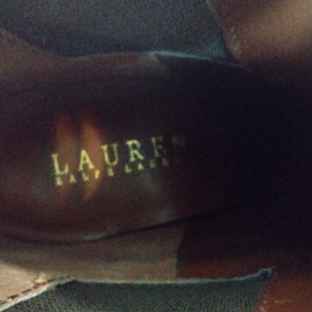 Lauren Ralph Lauren Brown Leather Ankle Booties Boots Size 7 Pointed Toes Preppy - Picture 7 of 7